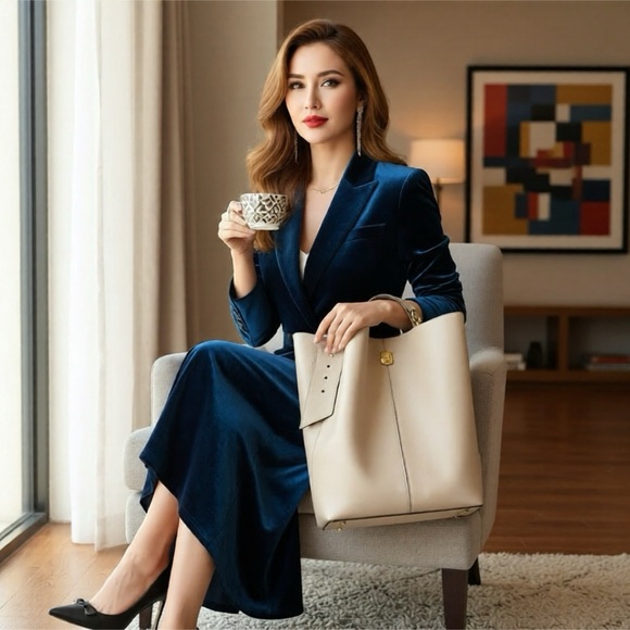 Banana Republic Handbags - Banana Republic large cream bucket Bag/ tote